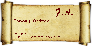 Fónagy Andrea névjegykártya